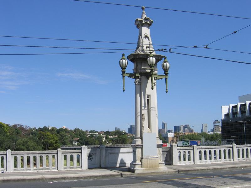 South Yarra - Yarra River around Church Street Bridge at Chapel Street: View west towards the city on Church Street Bridge