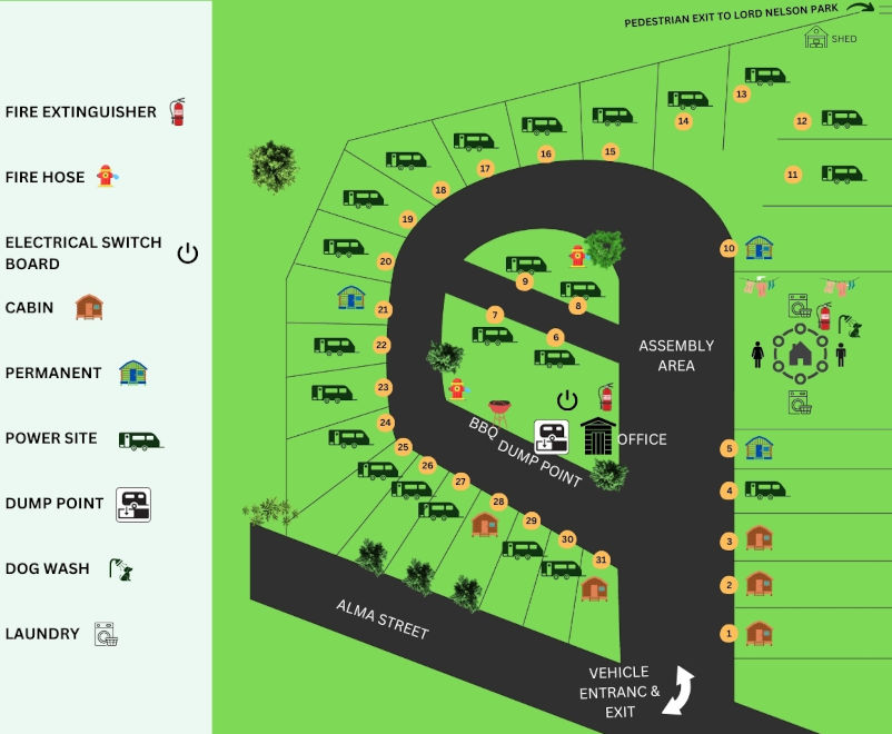 St Arnaud Caravan Park - Park map