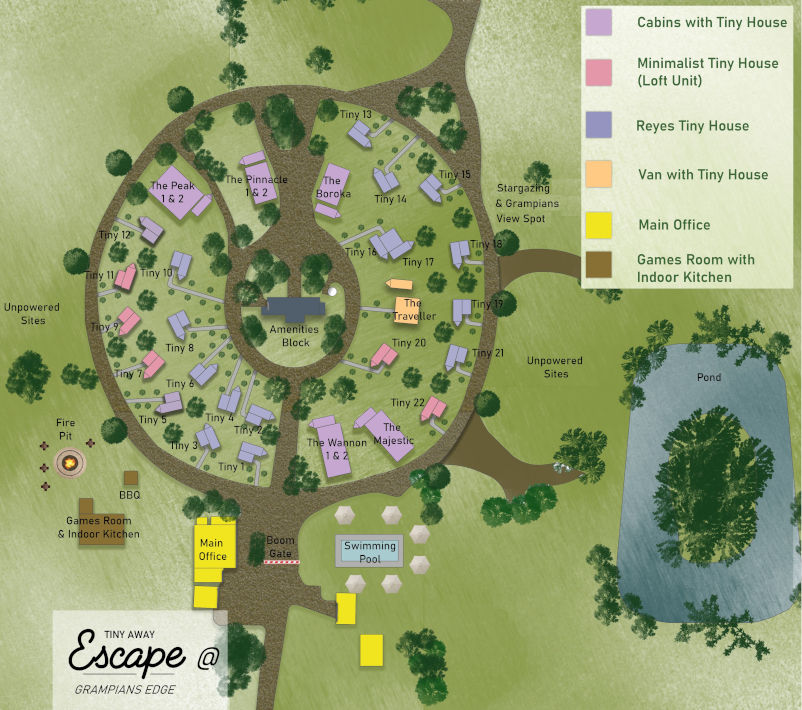 Tiny Away Escape @ Grampians Edge - Park map