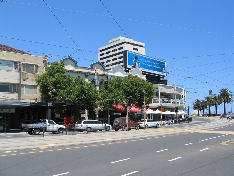 St Kilda - Fitzroy Street shops: Southern side of Fitzroy St west of Acland St