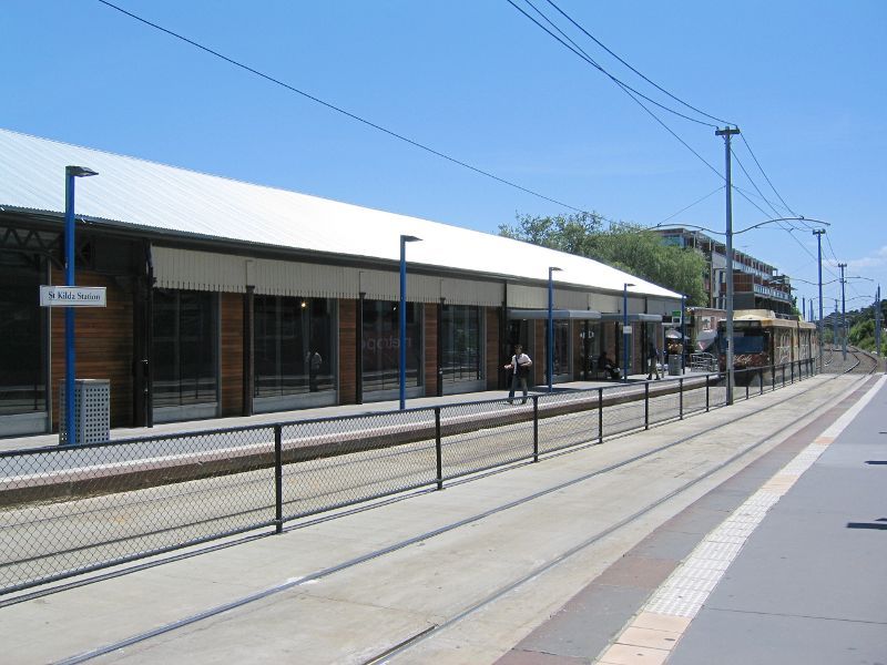 St Kilda - Fitzroy Street shops - St Kilda light rail station