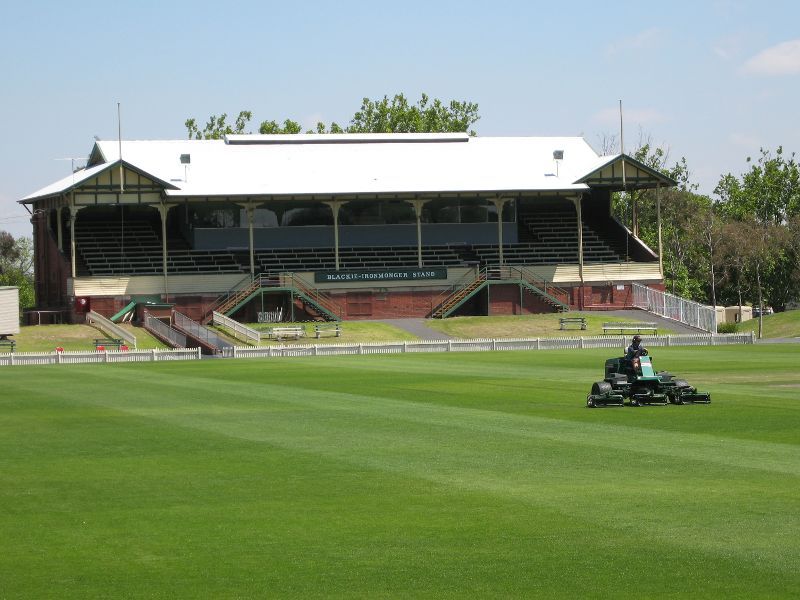 St Kilda - Albert Park along Fitzroy Street: Blackie-Ironmonger Stand, Junction Oval