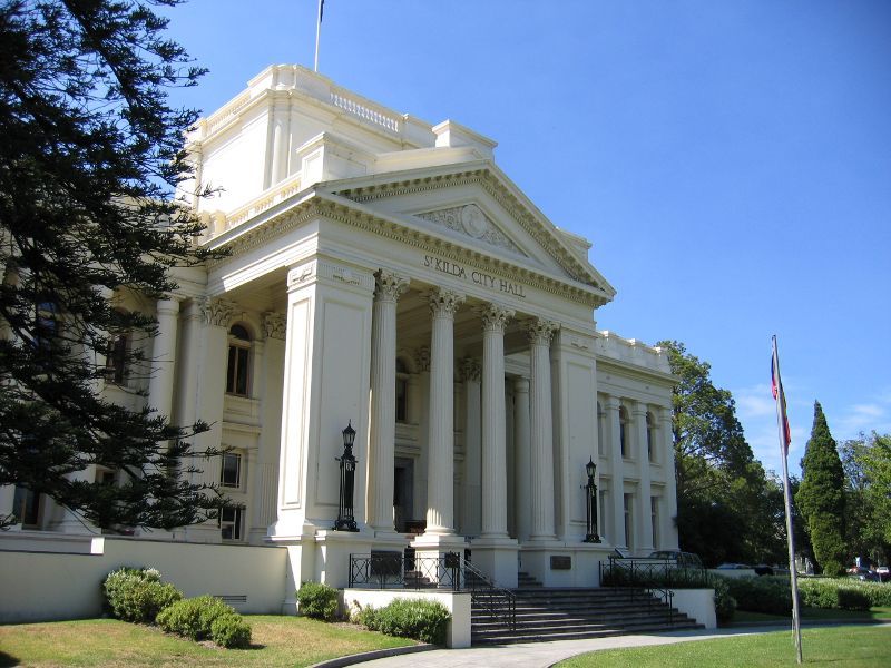 St Kilda - St Kilda Town Hall, corner Carlisle Street and Brighton Road: Front entrance