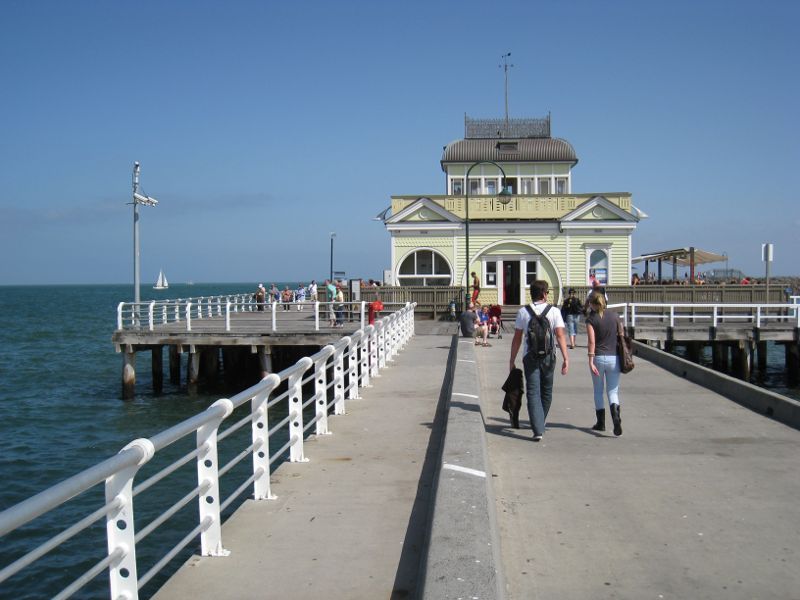 St Kilda - St Kilda Pier and St Kilda Harbour: View along pier towards kiosk