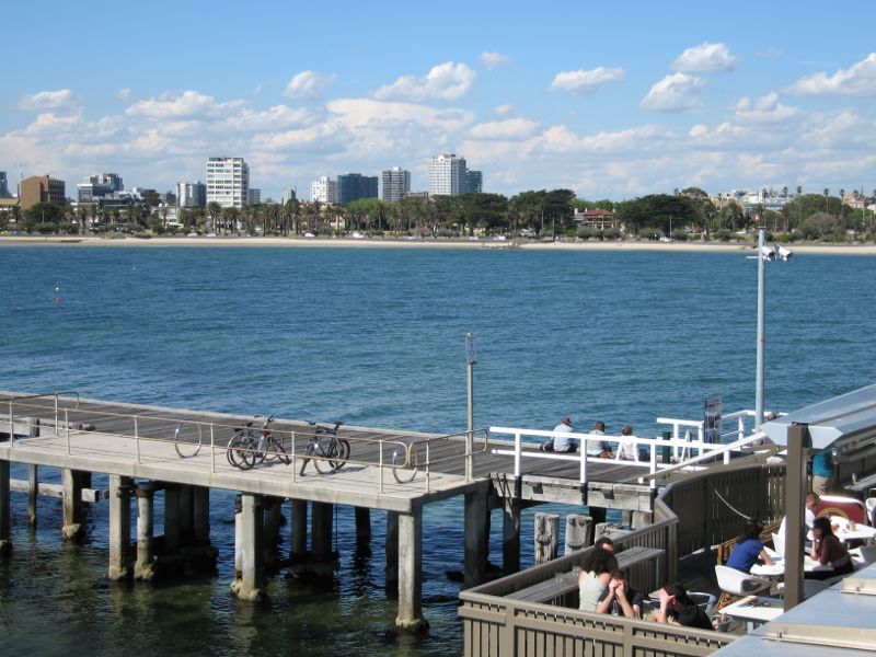 St Kilda - St Kilda Pier and St Kilda Harbour: North-easterly view towards West Beach from kiosk
