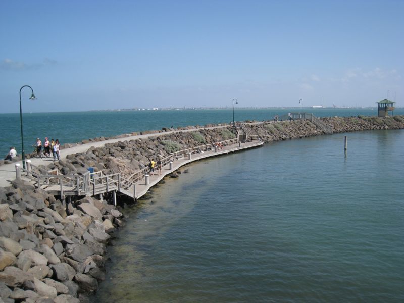 St Kilda - St Kilda Pier and St Kilda Harbour - North-westerly view along breakwater