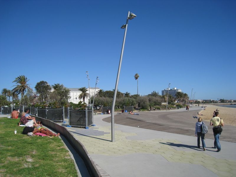 St Kilda - St Kilda Beach, Brooks Jetty and foreshore gardens: View south-east along boardwalk