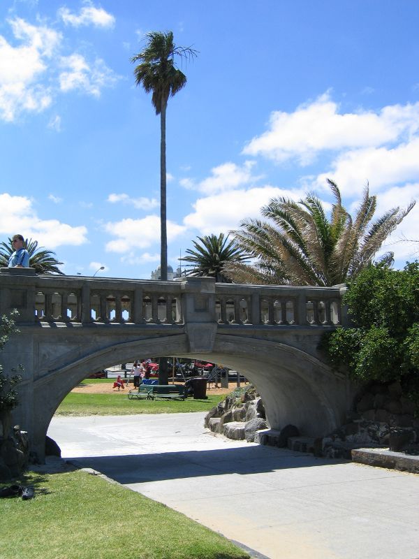 St Kilda - St Kilda Beach, Brooks Jetty and foreshore gardens - Catani Arch on foreshore