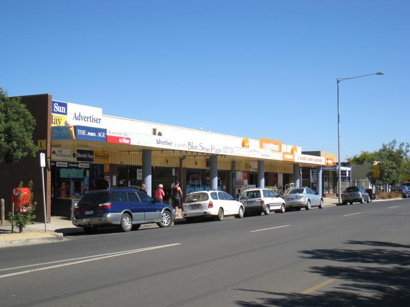 St Leonards - Shops and commercial centre, Murradoc Road: View south-west along Murradoc Rd between The Esplanade and Blanche St