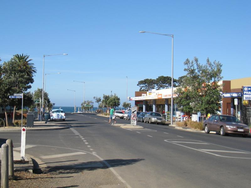 St Leonards - Shops and commercial centre, Murradoc Road: View north-east along Murradoc Rd towards Blanche St