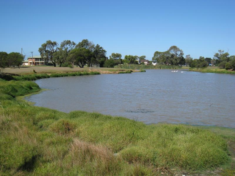 St Leonards - St Leonards Lake Reserve, Murradoc Road: View south-east along lake from Murradoc Rd at McLeod St