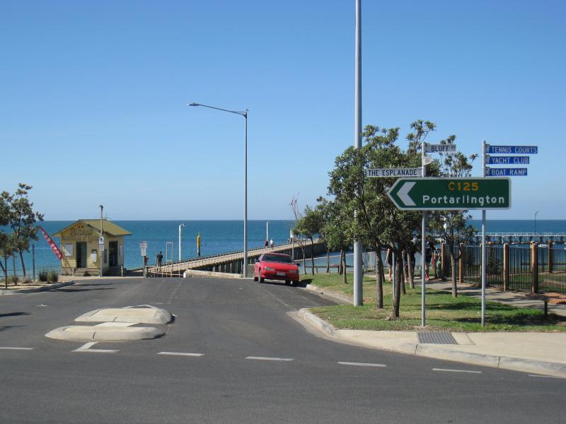 St Leonards - St Leonards Pier, eastern end of Murradoc Road: View towards pier from end of Murradoc Rd