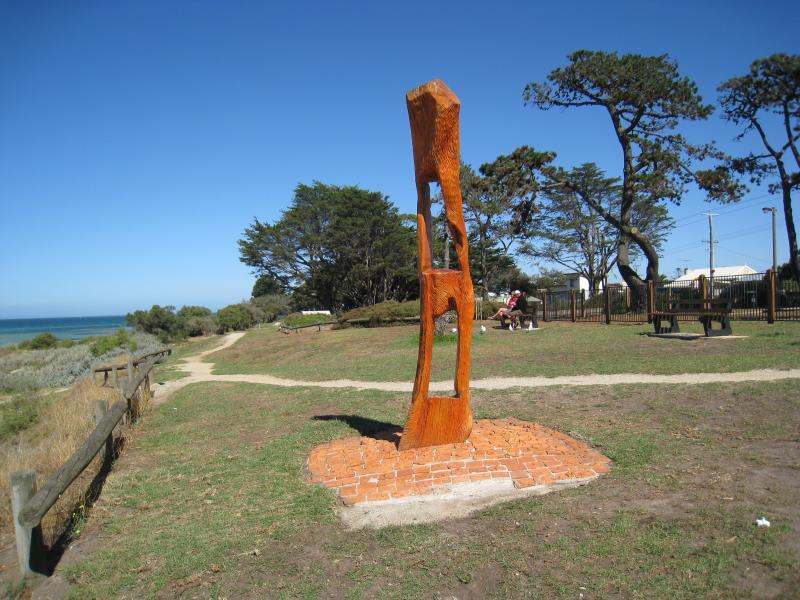 St Leonards - Harvey Park and foreshore reserve between Murradoc Road and Dudley Parade: Sculpture on foreshore in front of Harvey Park