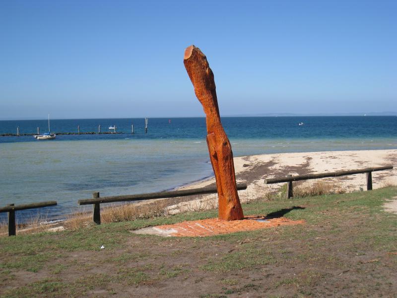St Leonards - Harvey Park and foreshore reserve between Murradoc Road and Dudley Parade: View out to sea from foreshore in front of Harvey Park