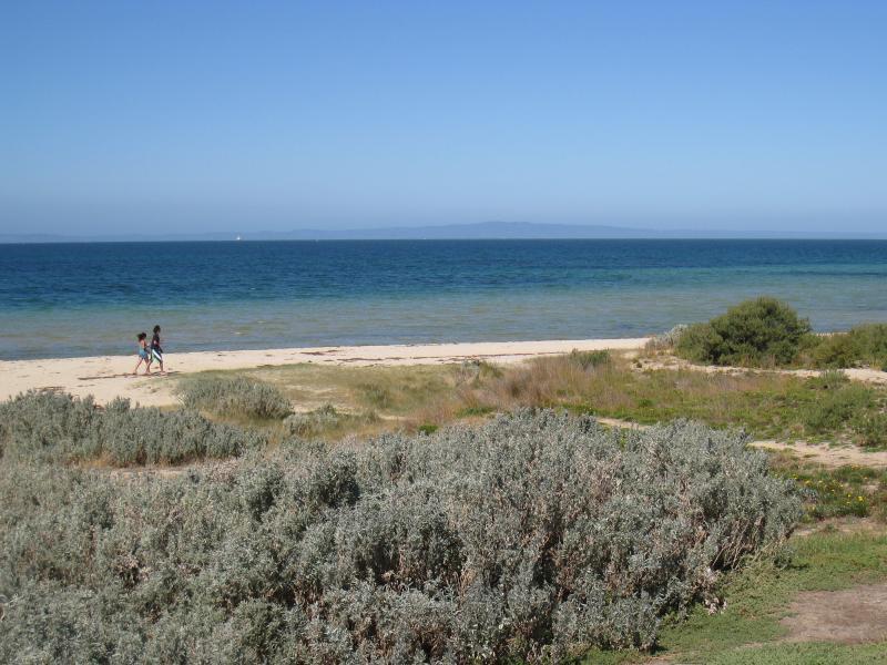 St Leonards - Harvey Park and foreshore reserve between Murradoc Road and Dudley Parade - View out to sea from foreshore