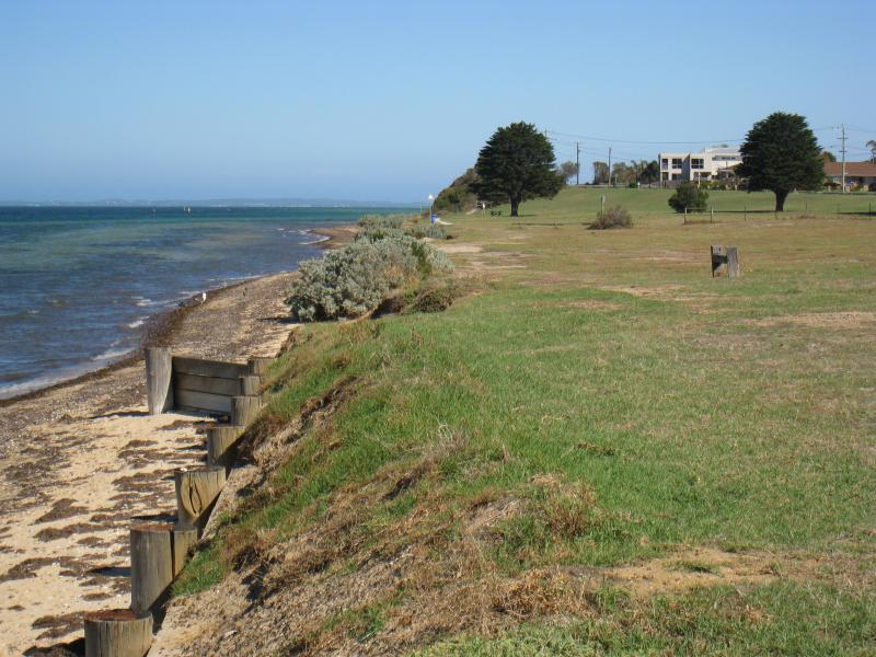St Leonards - Jetty, boat ramp and surroundings, Bluff Road at Leviens Road - View south along foreshore towards The Bluff