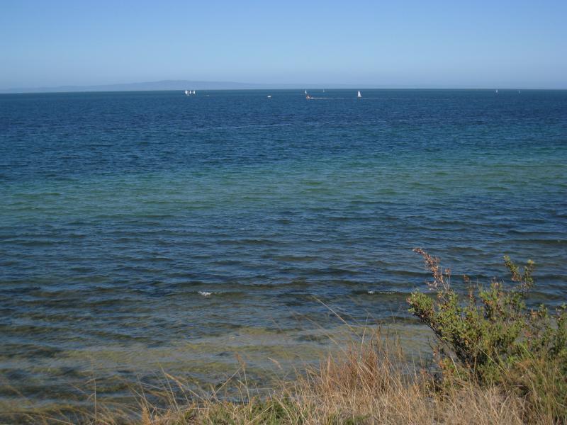 St Leonards - The Bluff and surrounding coast, Bluff Road: View from The Bluff, across Port Phillip towards Arthurs Seat