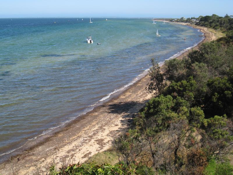 St Leonards - The Bluff and surrounding coast, Bluff Road: View south along coast from lookout at The Bluff