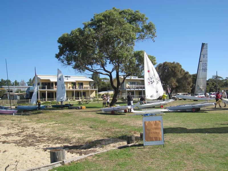 St Leonards - Yacht club and surrounding foreshore, southern end of Lower Bluff Road - Yachts on foreshore