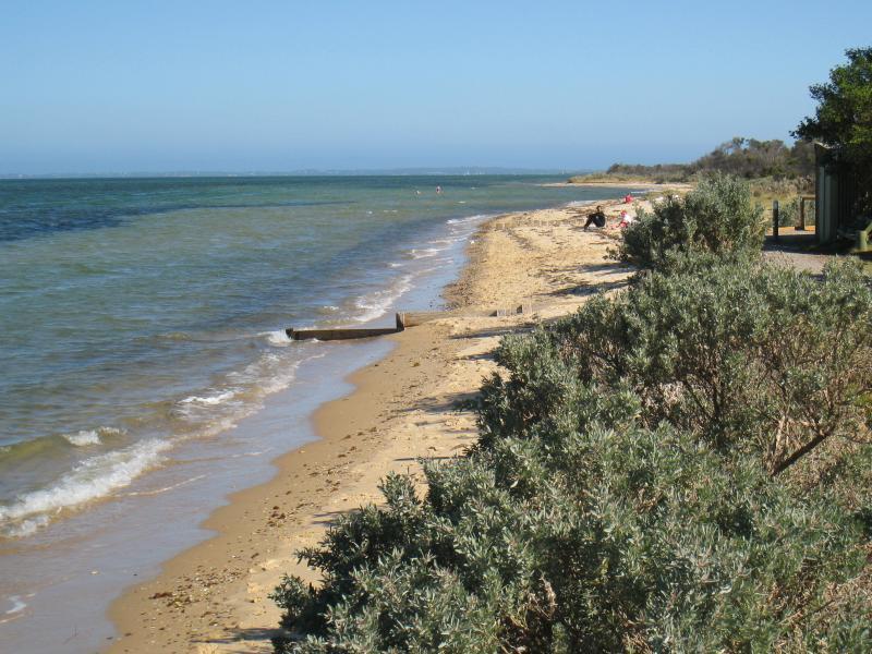 St Leonards - Beach Road: View south along coast towards Beach Rd