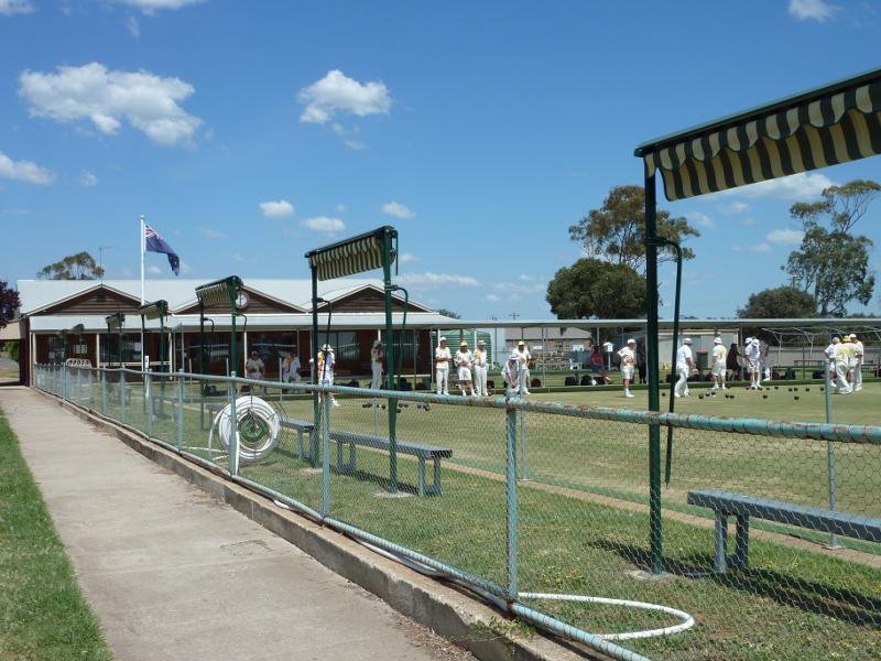 Talbot - Shops and commercial centre along Scandinavian Crescent: Lawn bowls club, corner Scandinavian Cr and Bell St