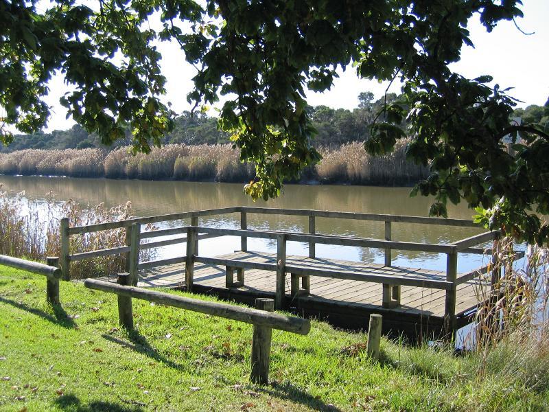 Tarwin Lower - Commercial centre and shops, River Drive: Fishing platform, Tarwin River opposite Riverview Hotel