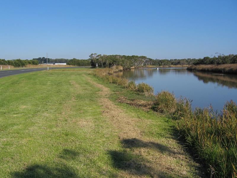 Tarwin Lower - Inverloch Road, east of town centre: View south-west along Tarwin River, 1 km from town centre