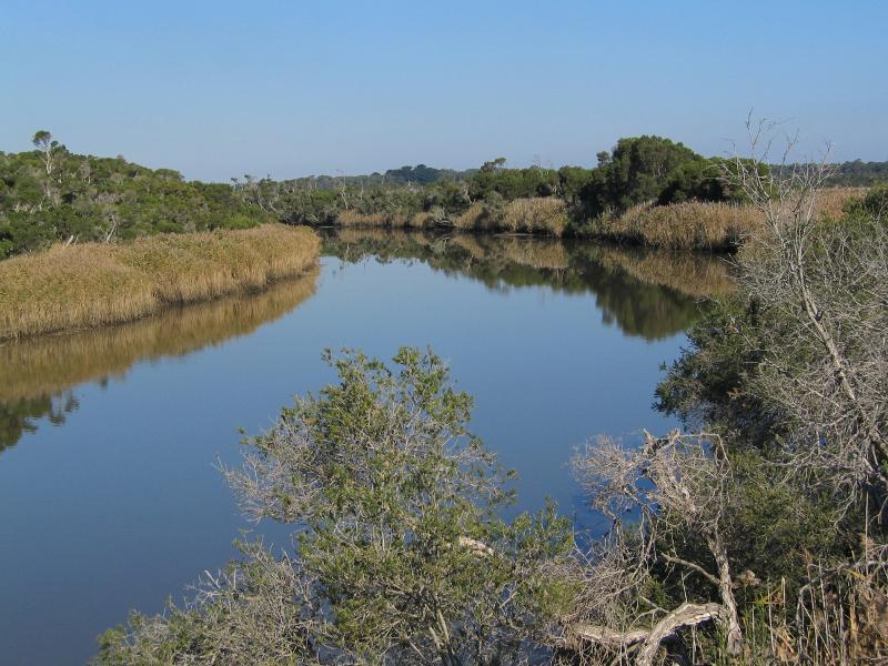 Tarwin Lower - Inverloch Road, east of town centre: View south along Tarwin River at bridge on Inverloch Rd