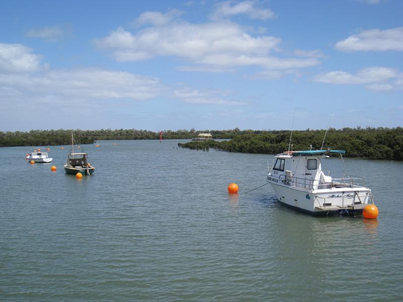 Tooradin - Sawtells Inlet and jetty, Foreshore Road: View along Sawtells Inlet from jetty