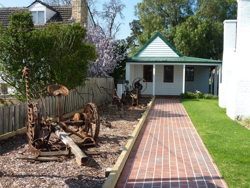 Tooradin - Sawtells Inlet and jetty, Foreshore Road: Machinery display at Historic Fishermans Cottage Museum