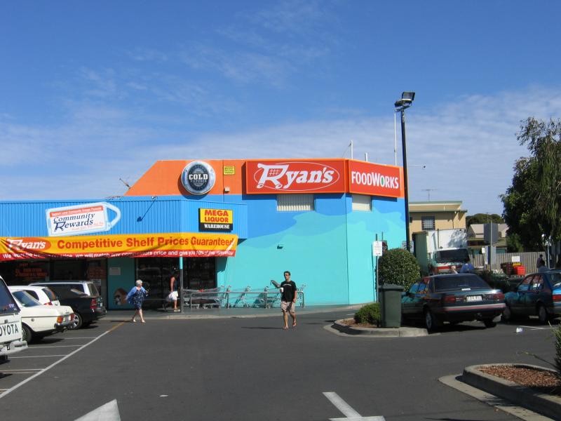 Torquay - Shops and commercial centre around Gilbert Street: FoodWorks supermarket, off Gilbert St