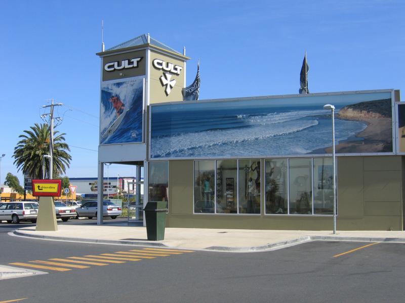 Torquay - Surf City Plaza and surroundings, Surf Coast Highway - Cult, corner Surf Coast Hwy and Beach Rd next to McDonalds