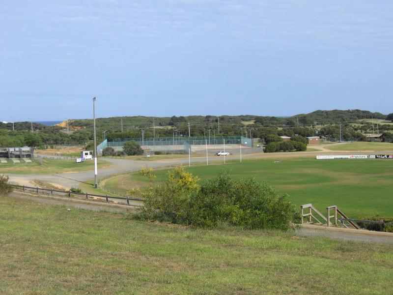 Torquay - Around Spring Creek, Surf Coast Highway - View south across oval at Torquay Football Club, Spring Creek reserve