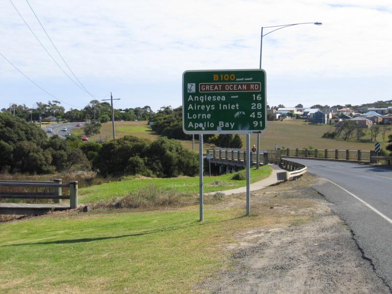 Torquay - Around Spring Creek, Surf Coast Highway: Start of the Great Ocean Road, view west at Spring Creek