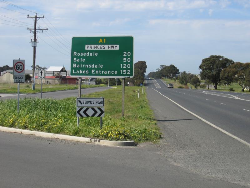 Traralgon - Around town: View east along Princes Hwy at Rocla Rd