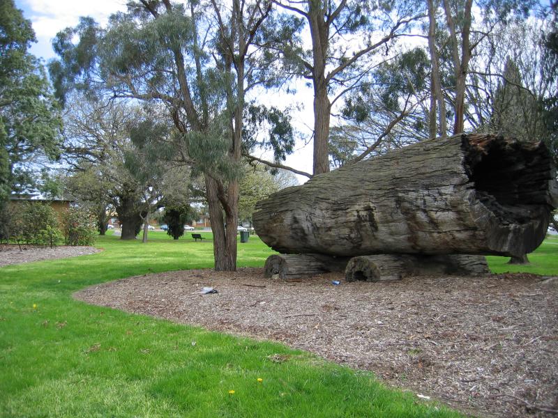 Traralgon - Victory Park and Newman Park: Log monument