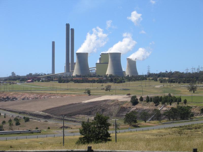 Traralgon - Loy Yang Power Station and surrounds, Hyland Highway - View of Loy Yang Power Station from Miners View Lookout