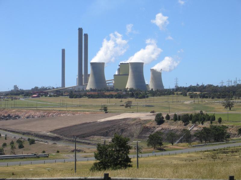 Traralgon - Loy Yang Power Station and surrounds, Hyland Highway: View of Loy Yang Power Station from Miners View Lookout