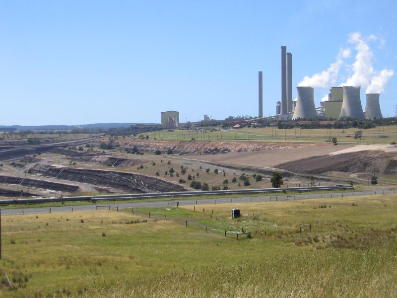 Traralgon - Loy Yang Power Station and surrounds, Hyland Highway: View of Loy Yang Power Station from Miners View Lookout
