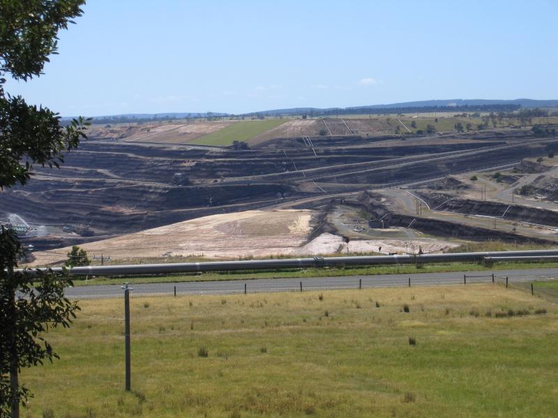 Traralgon - Loy Yang Power Station and surrounds, Hyland Highway: View of open cut coal mine from Miners View Lookout