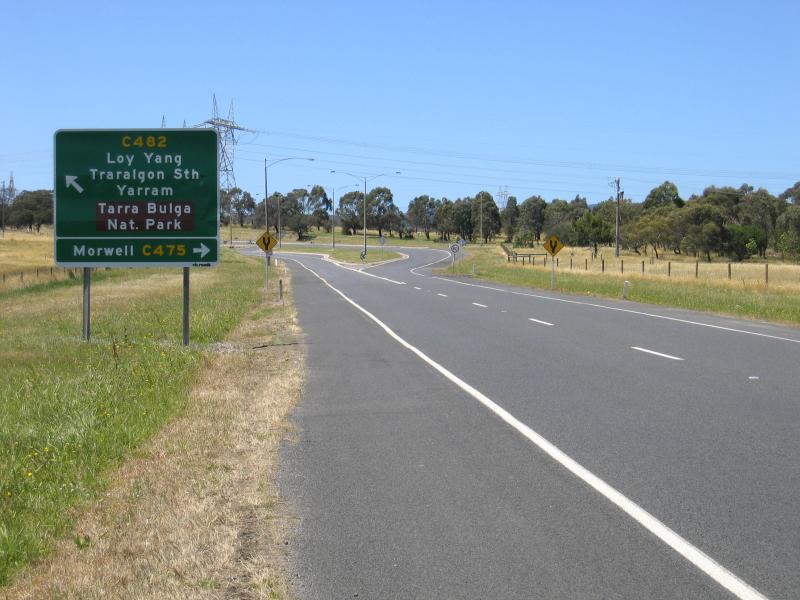 Traralgon - Loy Yang Power Station and surrounds, Hyland Highway: View south along Hyland Hwy towards Morwell Rd