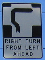 Hook turn sign