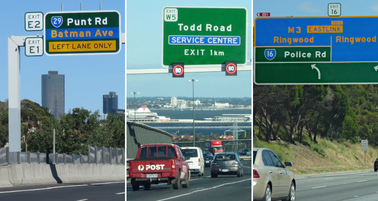 Freeway exit numbers in Melbourne