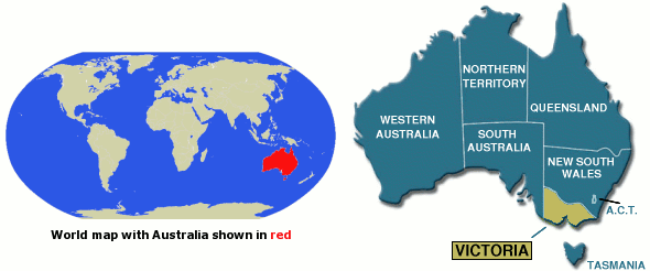 Map of Australia and the world