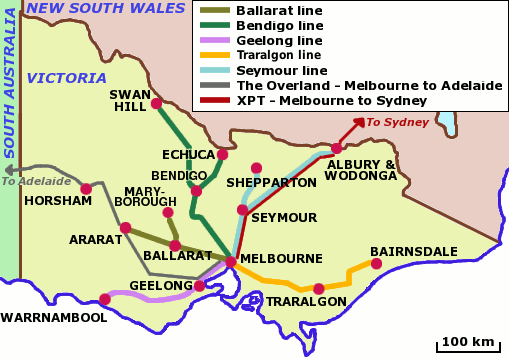 Regional railway map