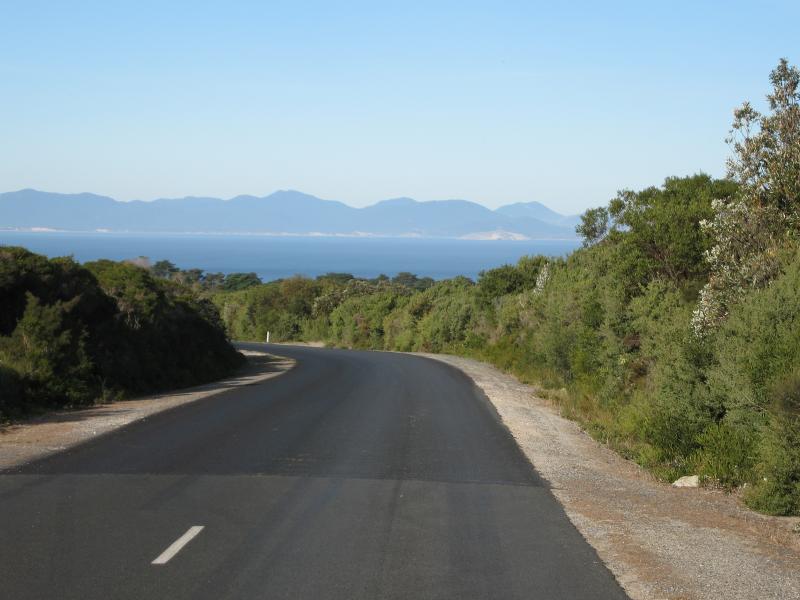 Walkerville - Walkerville South Road: View south-east along Walkerville South Rd between Cape Liptrap Rd and Bear Gully Rd