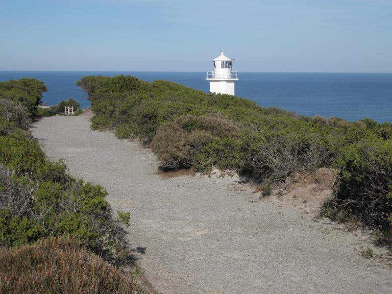 Walkerville - Cape Liptrap and lighthouse: View south along walking track towards lighthouse