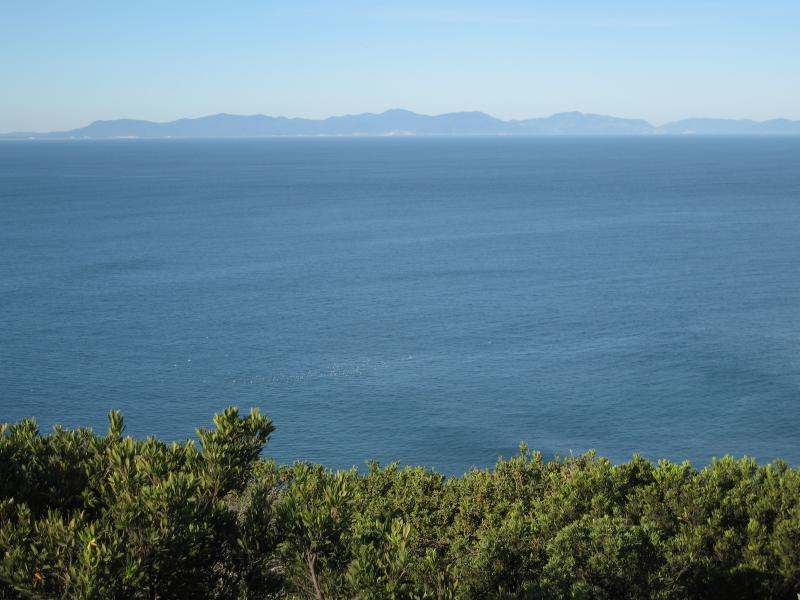 Walkerville - Cape Liptrap and lighthouse: View east towards mountains of Wilsons Promontory from lighthouse