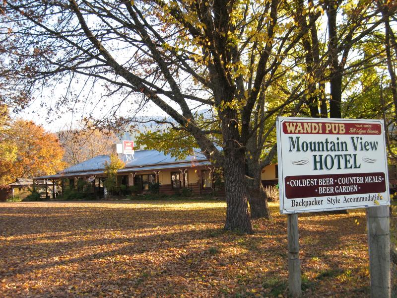 Wandiligong - Southern outskirts of Wandiligong: Mountain View Hotel (Wandi Pub), Morses Creek Rd opposite Growlers Creek Rd