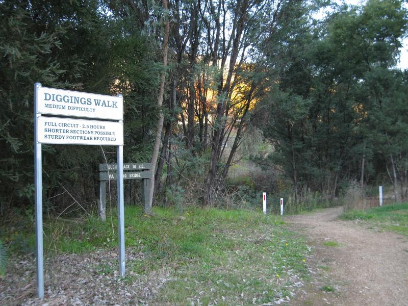 Wandiligong - The Diggings, off Centenary Avenue: The Diggings Walk, view along pathway, Centenary Av near White Star Rd